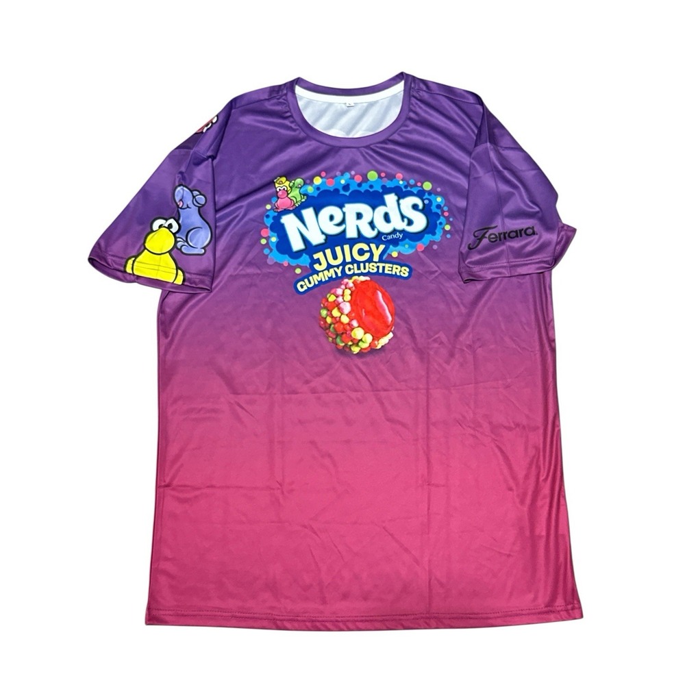 Nerds Candy Promotional Juicy Gummy Cluster Rare Polyester Ubix Shirt Size L